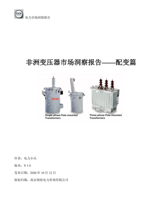 非洲变压器市场洞察报告--配变篇 封面